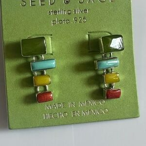 Seed & Sage Sterling Silver 925 Multicolor Earrings